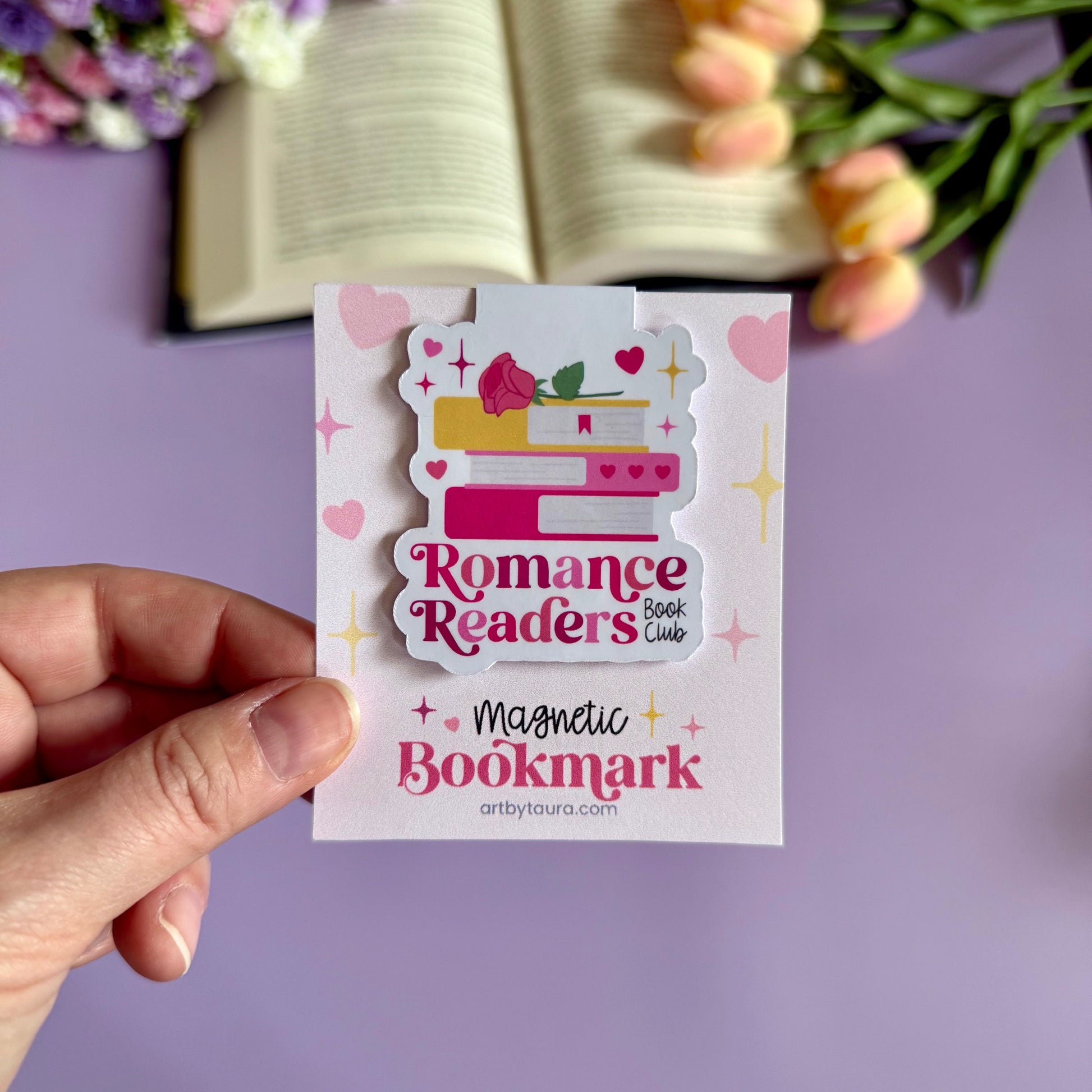 Romance Readers Book Club Magnetic Bookmark - Art By Taura