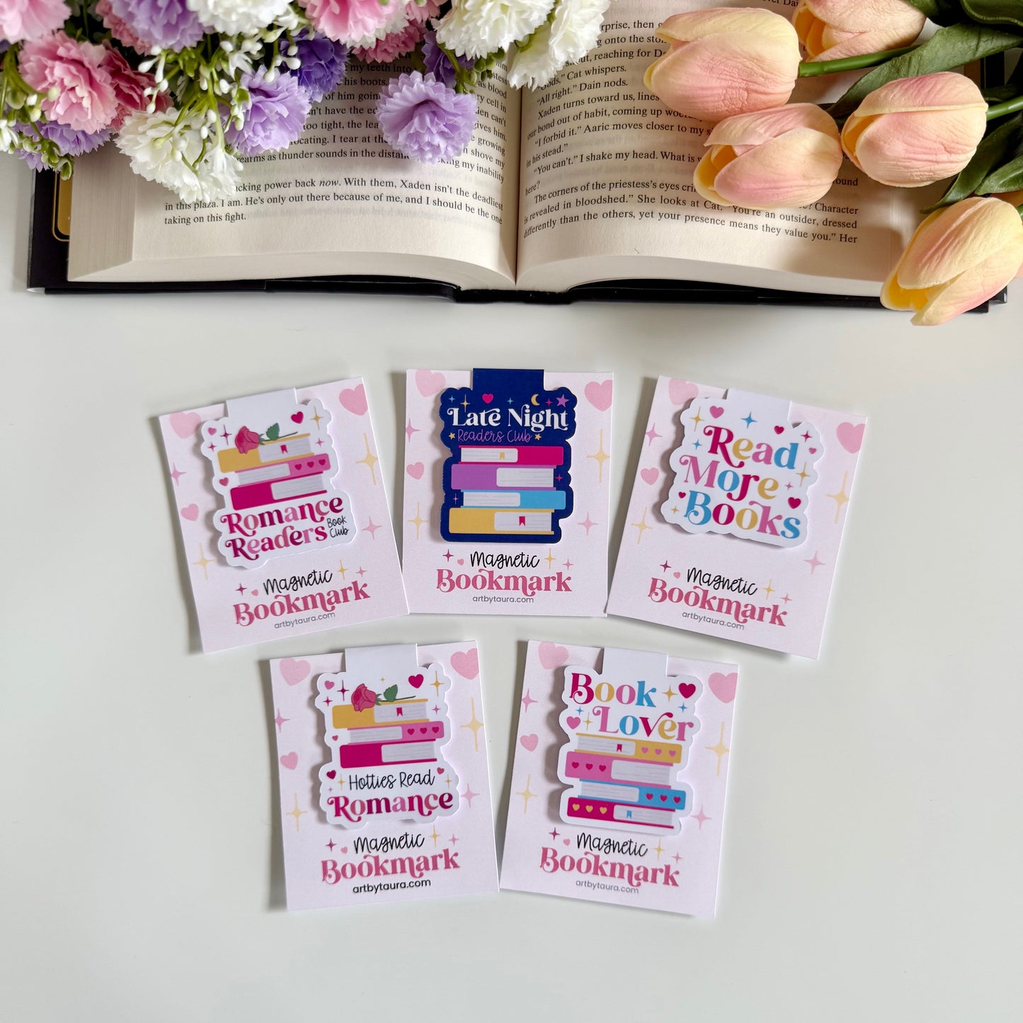 Romance Readers Book Club Magnetic Bookmark - Art By Taura