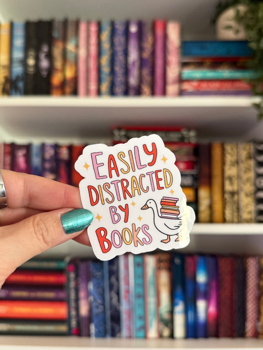 Easily Distracted By Books Club  Vinyl Sticker