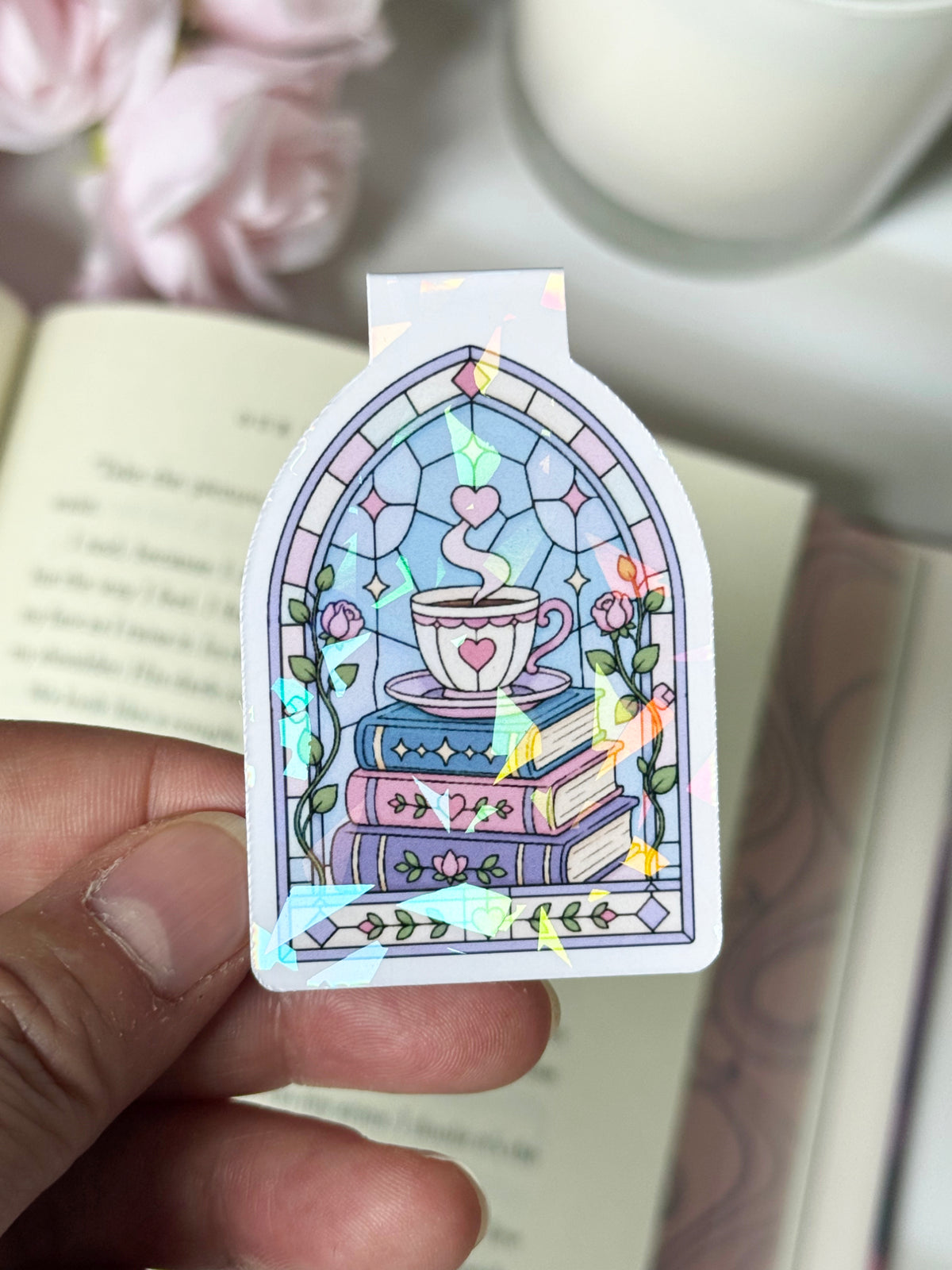 Books and Tea Magnetic Bookmark