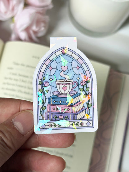 Books and Tea Magnetic Bookmark
