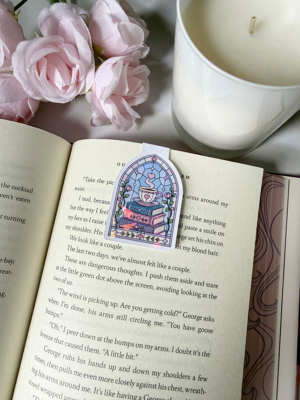 Books and Tea Magnetic Bookmark