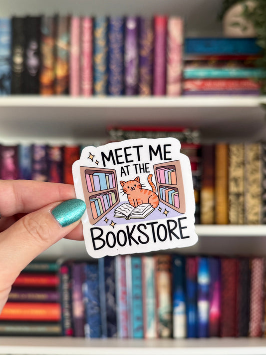 Meet Me At the Bookstore Vinyl Sticker
